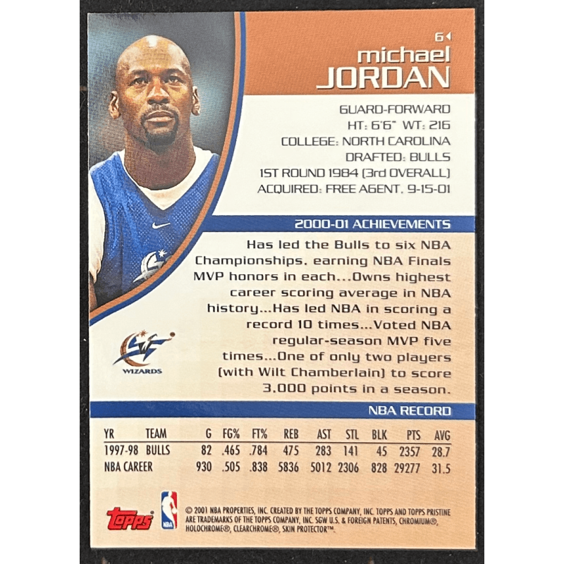 Michael Jordan 2001-02 Topps Pristine 6