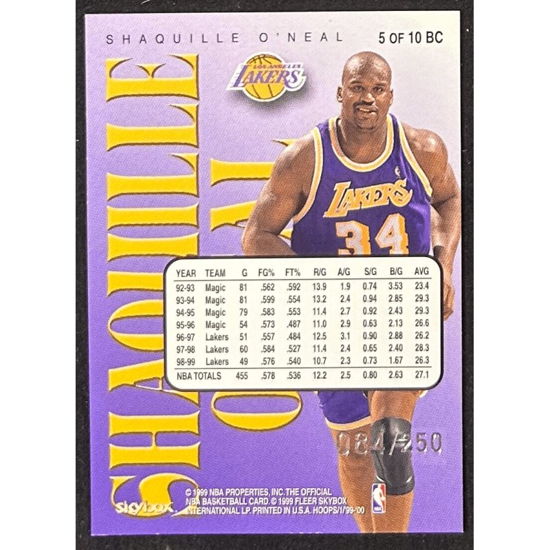 Shaquille O'Neal 1999 HOOPS build your own card 084/250 SSP