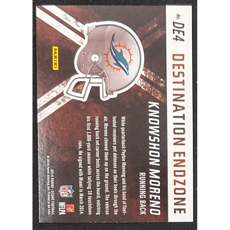 Knowshon Moreno 2014 Panini score end zone blue