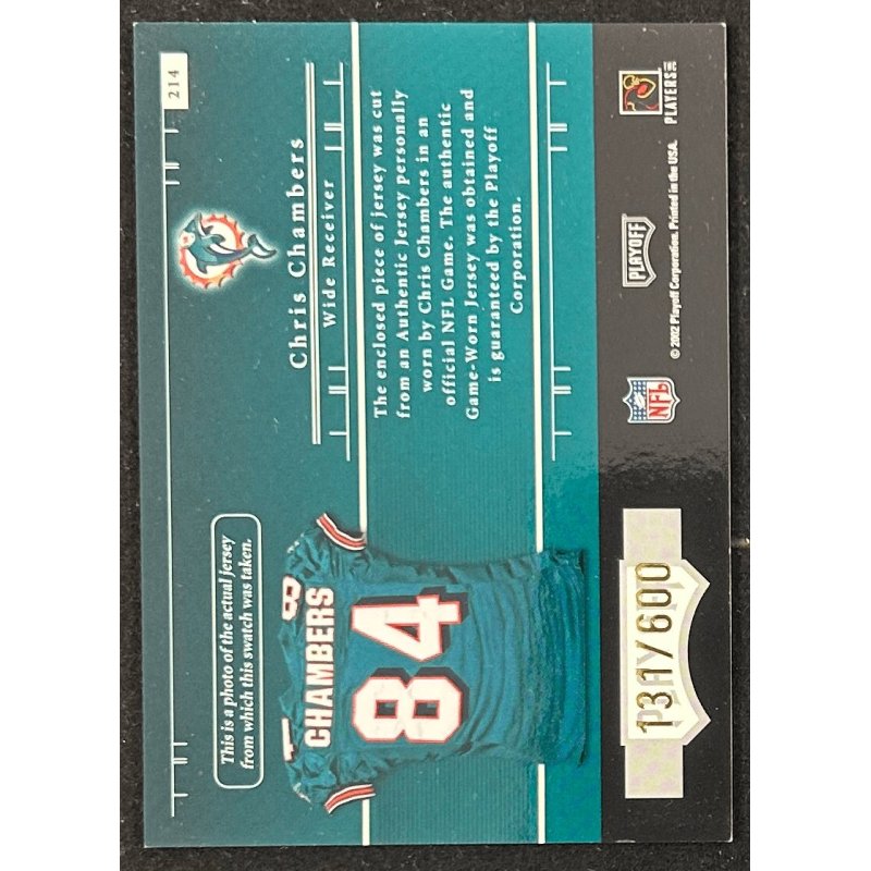 Chris Chambers 2002 playoff preferred jersey 131/600