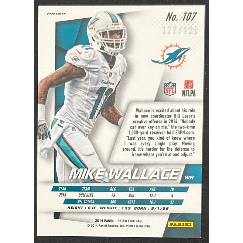 Mike Wallace 2014 Panini Prizm red power prizm 122/125