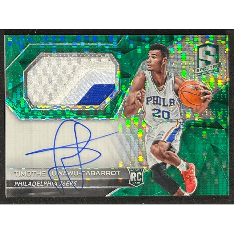 Timothe Luwawu-Cabarrot 2016-17 Panini Spectra Green rookie jersey auto 3/5