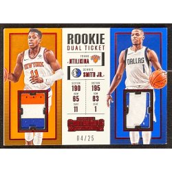 Smith Jr / Ntilikina 2017-18 Contenders Rookie Ticket Dual Swatches Prime 4/25