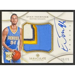 Evan Fournier 2012-13 Immaculate Collection Jumbo Patch Autograph 26/75