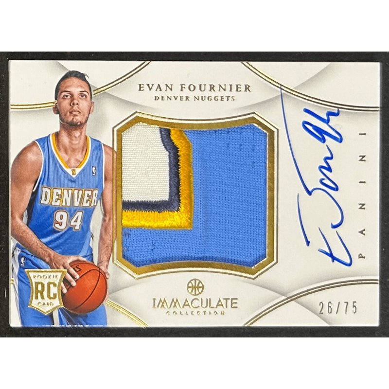 Evan Fournier 2012-13 Immaculate Collection Jumbo Patch Autograph 26/75