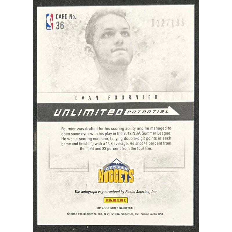 Evan Fournier 2012-13 Limited Unlimited Potential Signatures 12/199