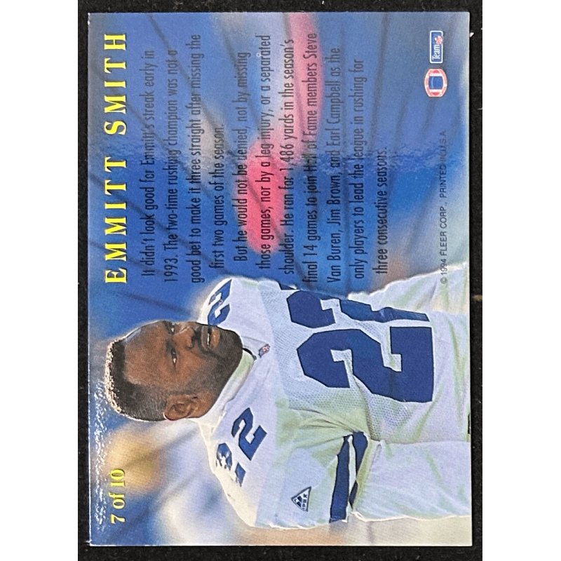 Emmitt Smith 1994 Fleer League Leaders 7