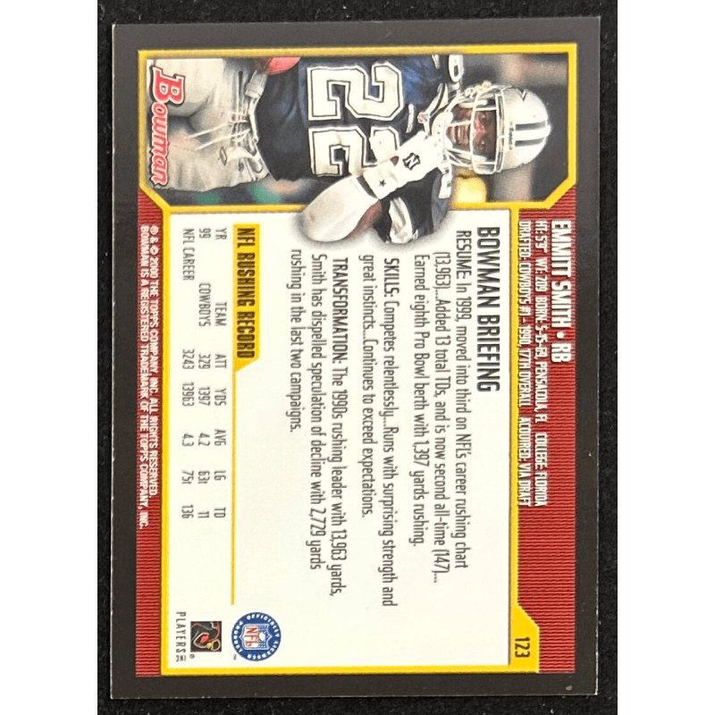 Emmitt Smith 2000 Bowman 123