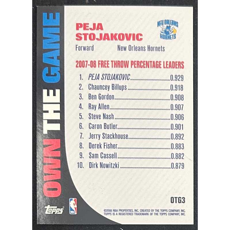 PEJA STOJAKOVIC 2008-09 Topps Own the Game OTG3