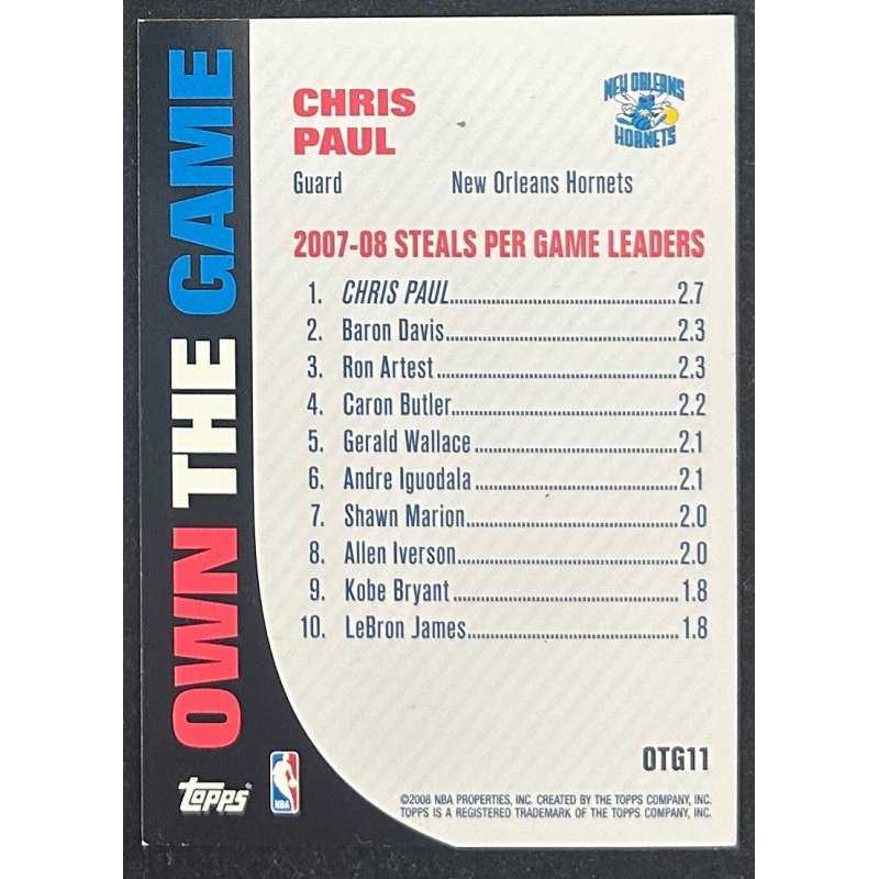 CHRIS PAUL 2008-09 Topps Own the Game OTG11