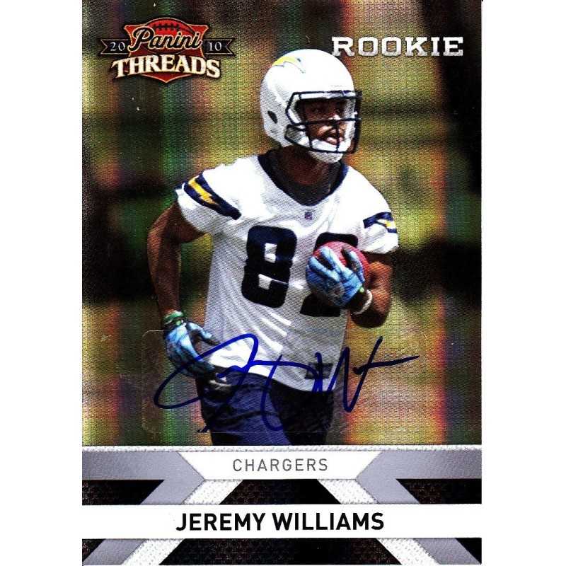 JEREMY WILLIAMS 2010 PANINI THREADS RC AUTO /499