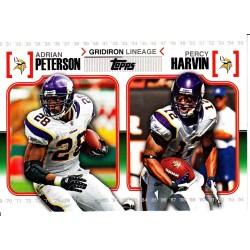 A.PETERSON / P.HARVIN 2010 TOPPS " GRIDIRON LINEAGE "