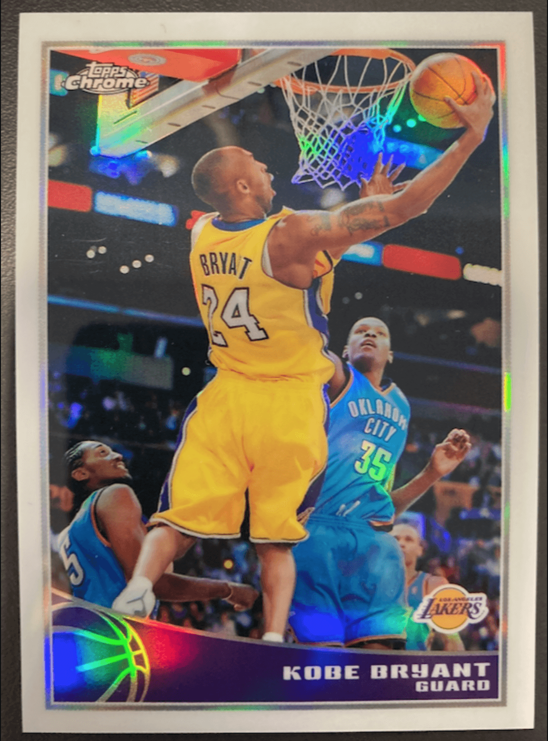 NBA card KOBE BRYANT 2009 TOPPS CHROME REFRACTOR 190/500